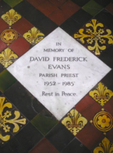Memorial to Fr Evans
